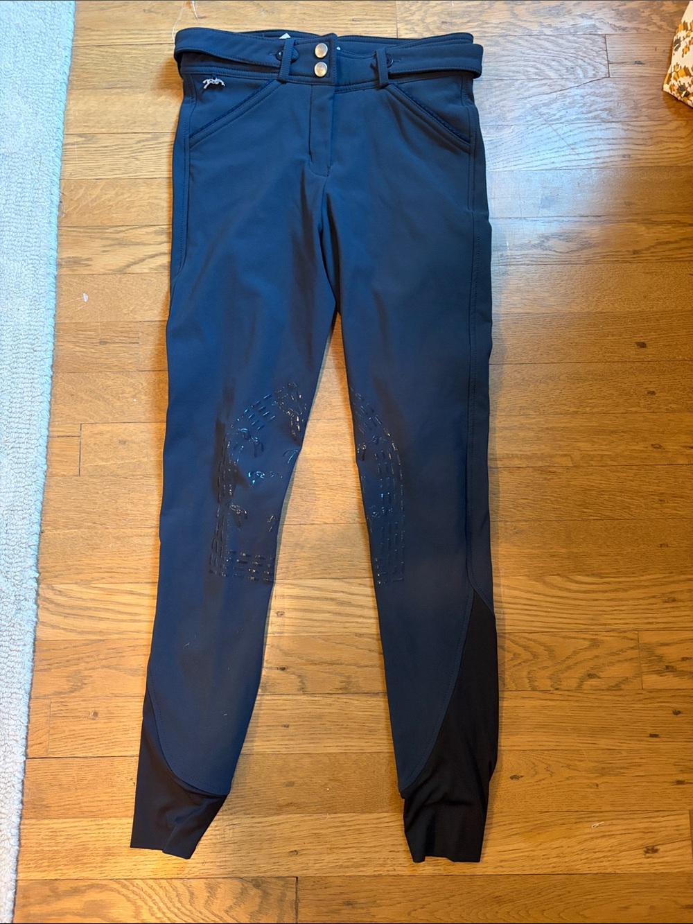 Women’s Navy Equestrian Breeches with Silicone Knee Grip